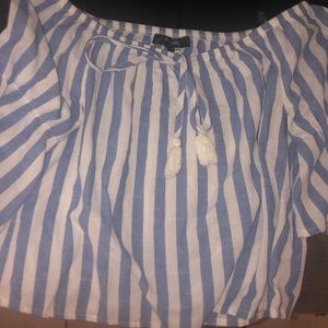 BlackLabel Brand White and Blue stripped blouse